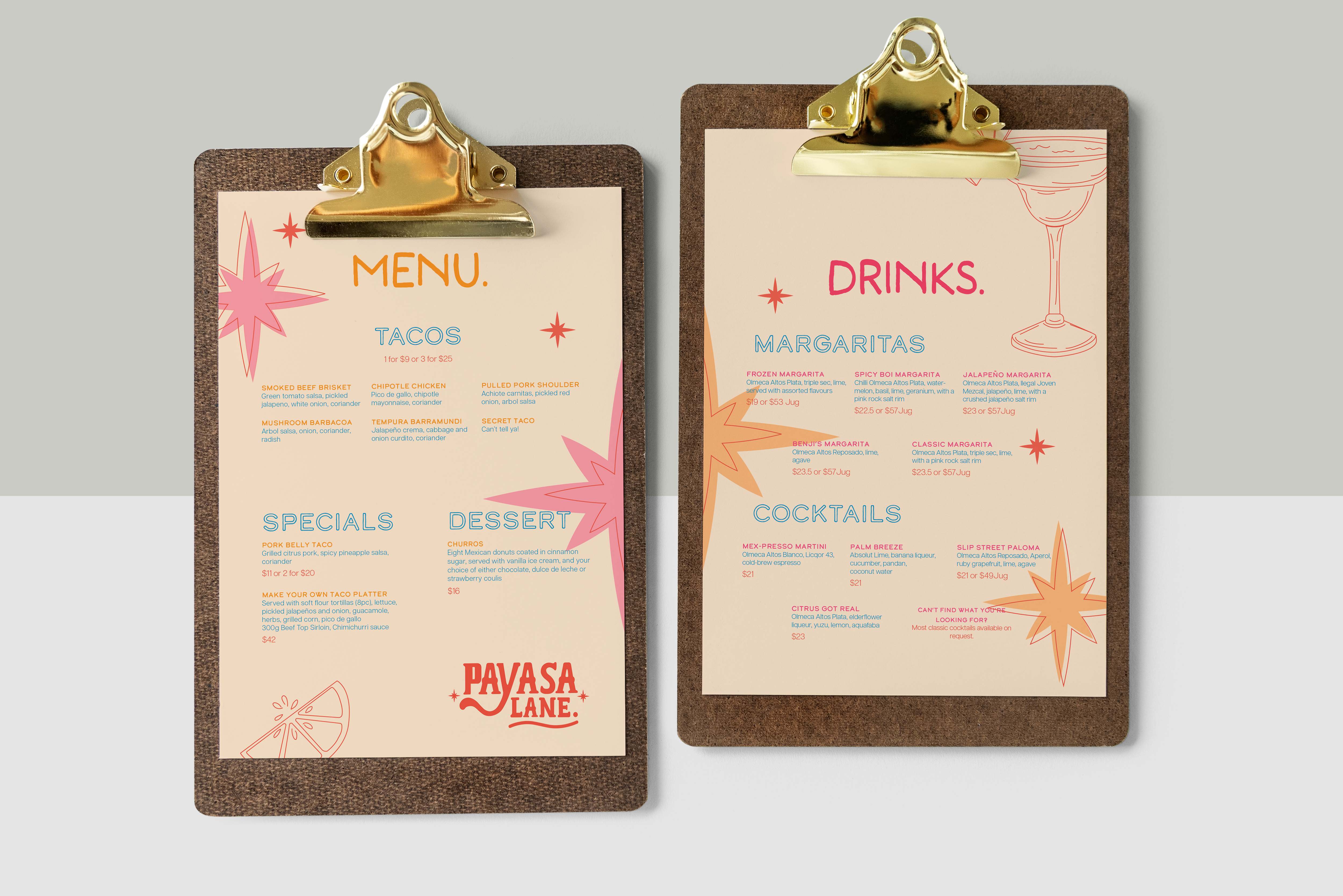 Restaurant menu images