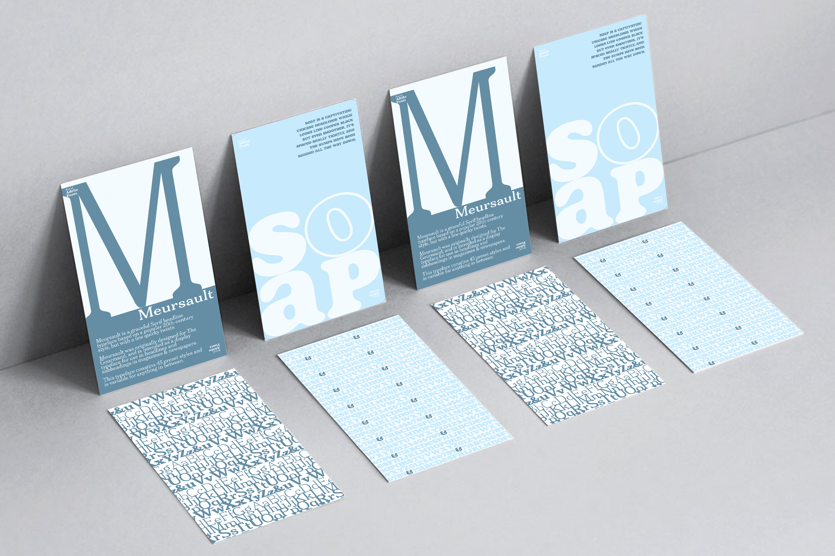 Image of flashcards of fonts